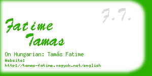 fatime tamas business card